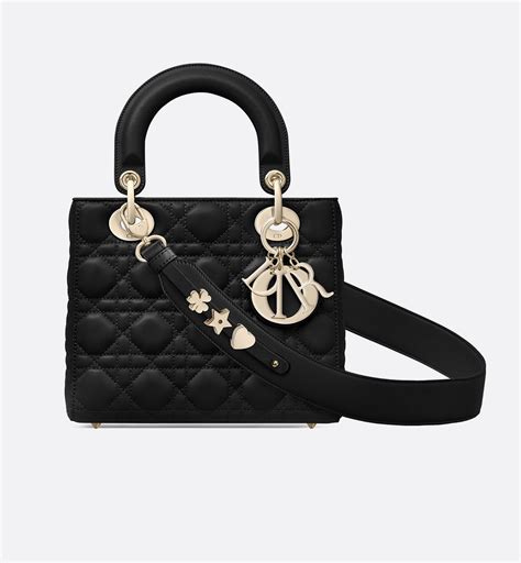 dior black and gold bag|small lady dior bag.